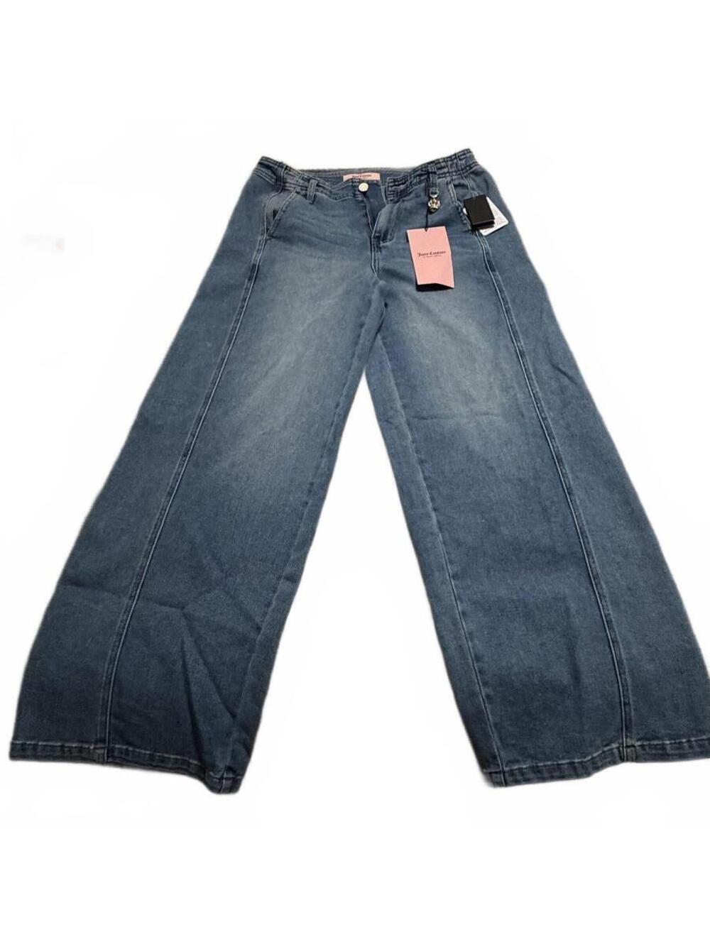 NWT Juicy Couture Jeans 7/28 Wide Leg Baggy Y2K Pink Embroidered Crown Charm